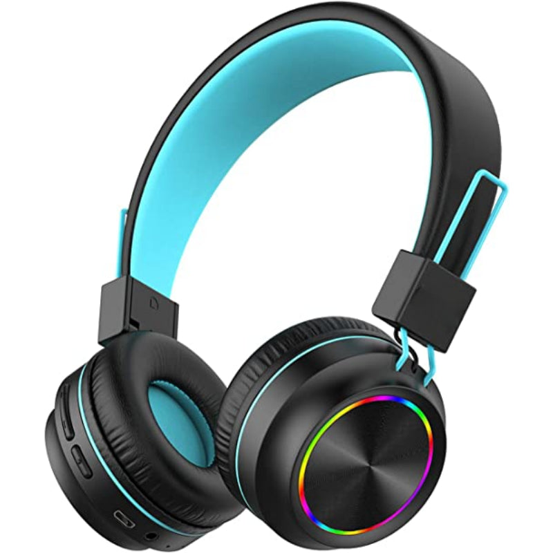 Kids Bluetooth Headphones Safe Volume, Colorful LED Lights