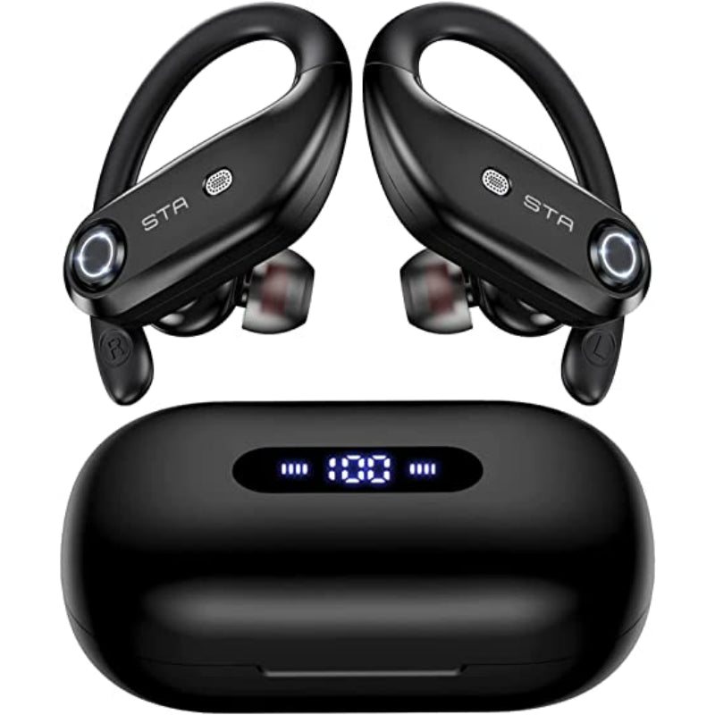 Bluetooth Headphones 4-Mics Clear Call 100Hrs Playtime with 2200mAh Wireless Charging Case Wireless Earbuds