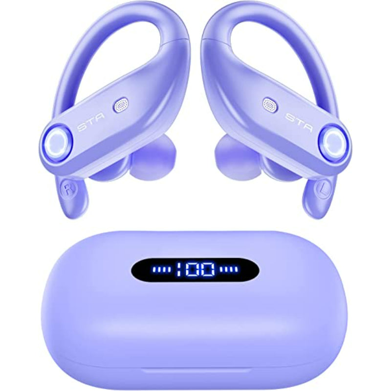 Bluetooth Headphones 4-Mics Clear Call 100Hrs Playtime with 2200mAh Wireless Charging Case Wireless Earbuds