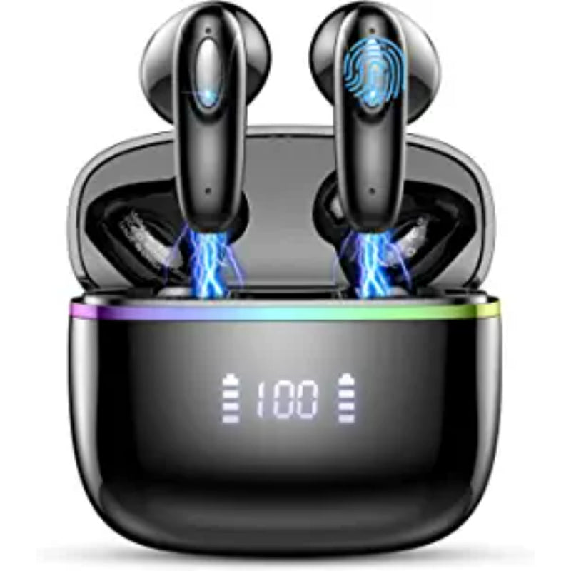 Wireless Earbud Bluetooth 5.3 Headphones 40H Playtime LED Power Display, Bluetoth Earbud Touch Control, Ear Bud in-Ear Earphones